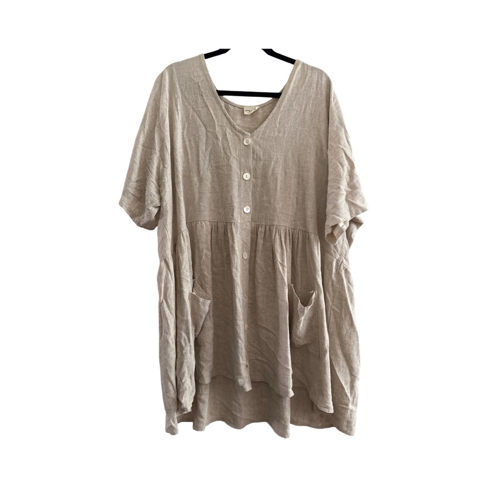 Lovely Melody Casual tan Button-Down Women's dress ONE SIZE FITS MOST